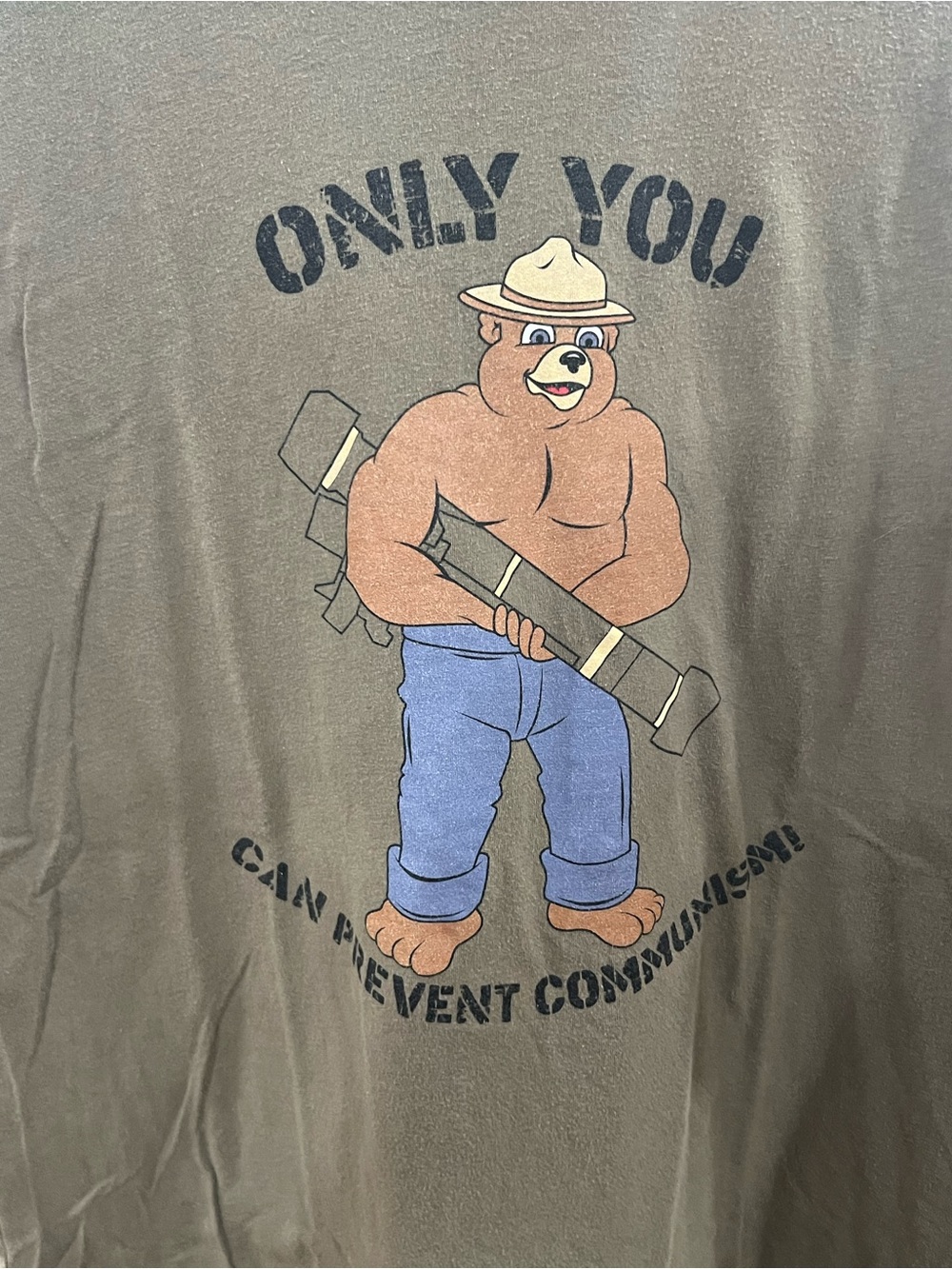Unk Olive Green "Only You" Smokey Bear Graphic Tee